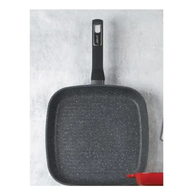 Cookshop Marblestone Γκριλιέρα Αντικολλητική Μαύρη 28cm