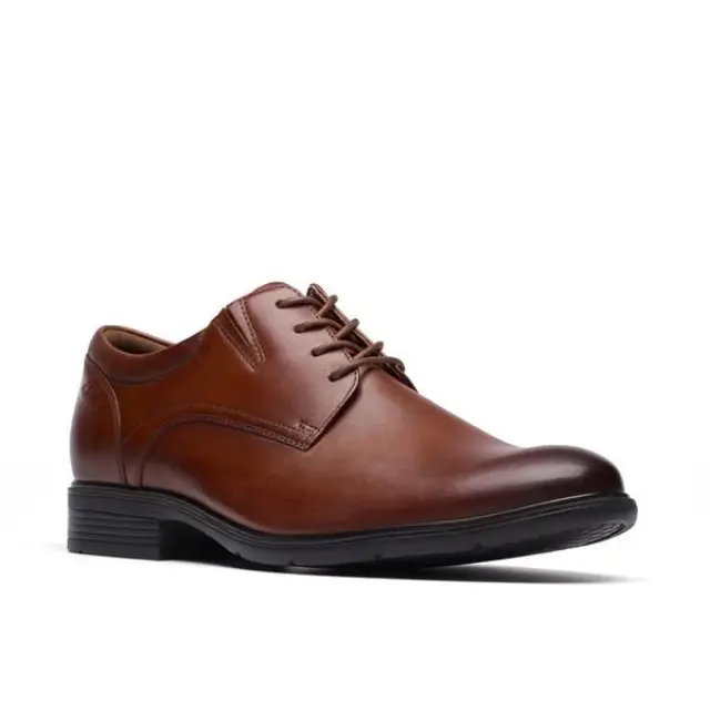 Clarks Steadwell Lace Dark Tan Dark Tan Leather
