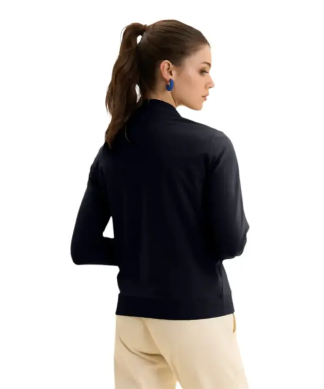 Freddy - Γυναικεία Ζακέτα High-Νecked In Stretch S26WCRS4-B109 Μπλε Ναυτικό 2