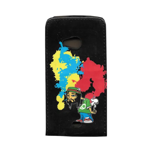 Θήκη Flip Για Microsoft Lumia 535 Μαύρη Με Σχέδιο Rasta 2