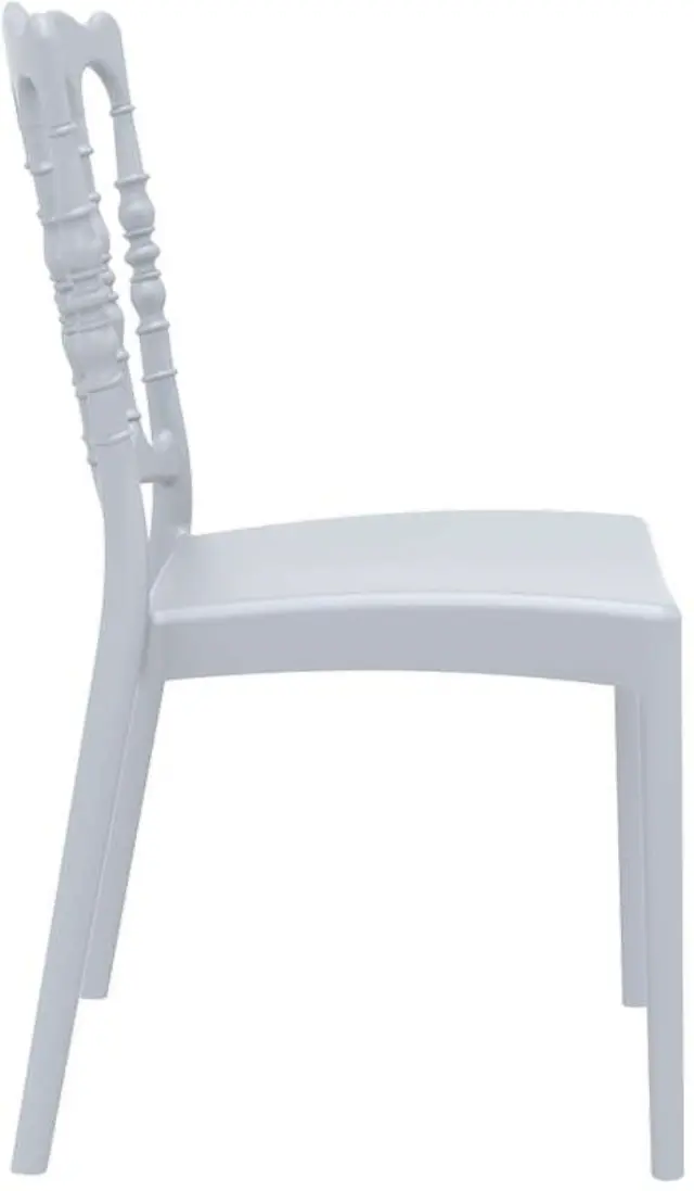 Καρέκλα Στοιβαζόμενη NAPOLEON Silver Grey PP 45x55x92cm 3