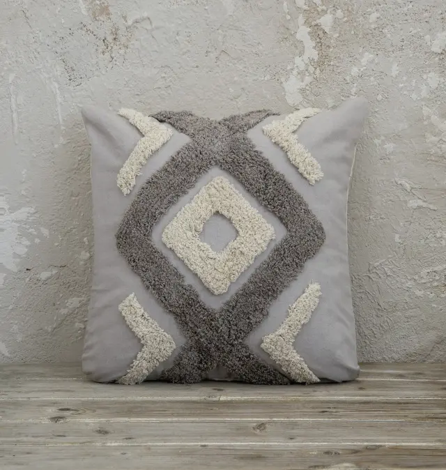Διακοσμητικό Μαξιλάρι 45Χ45 Με Γέμιση Nima Aziza Beige 100% βαμβακερό