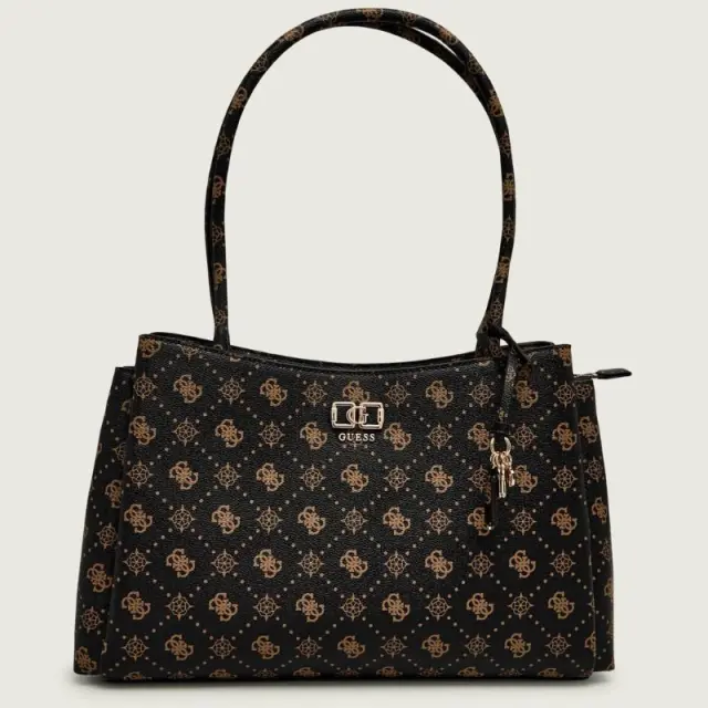 Guess - Γυναικεία Τσάντα Emelie Logo HWGP9928220-ESL Μαύρο Καφέ