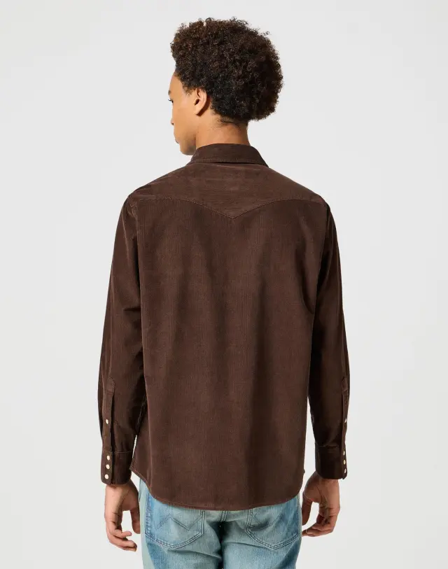Wrangler Ανδρικό Πουκάμισο Κοτλέ Μακρυμάνικο 112357246 Βαμβακερό Regular-Fit – Mole - 3XL 2