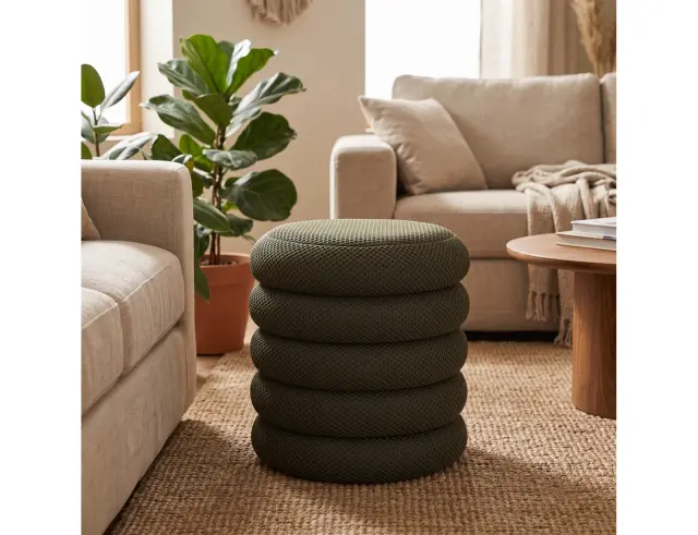 Σκαμπό Atom Home Deco Factory με αποθηκευτικό χώρο και διαστάσεις 37x42cm - Khaki HD0427