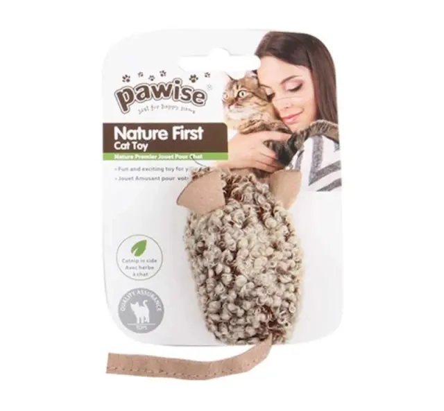 Pawise Simple Cat Λούτρινο Ποντικάκι με 'Ηχο & Catnip (15cm) 20x0x11cm Μονόχρωμο 3