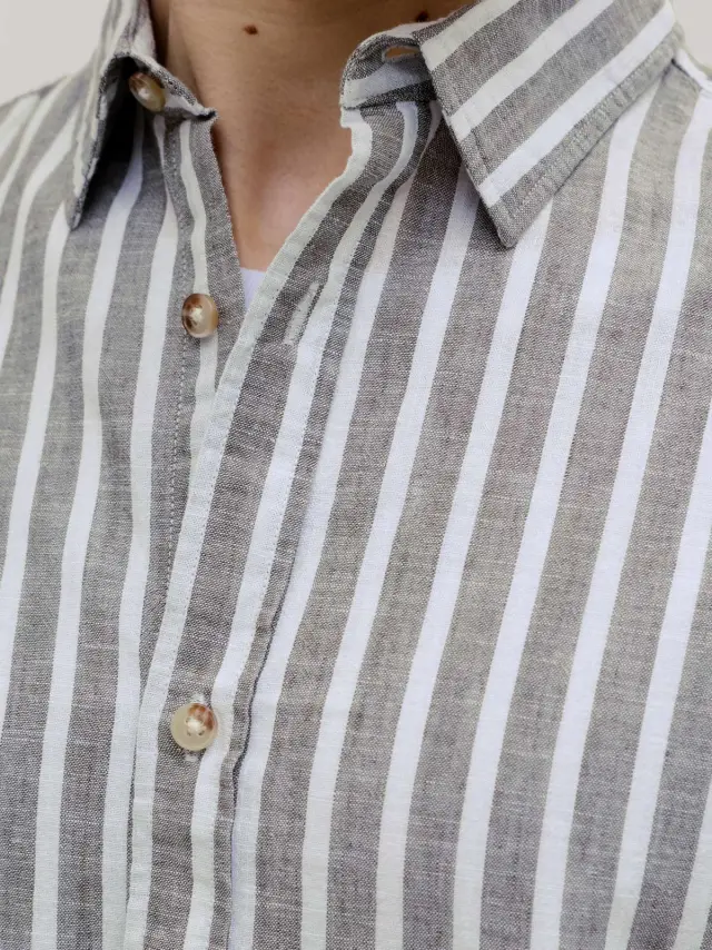 JJESUMMER LINEN BLEND SHIRT L/S SN Vetiver 2