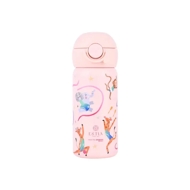 Παιδικό Παγούρι Estia για Κορίτσια Save the Aegean Wild Stunds 350 ml ΡΟΖ - One Size