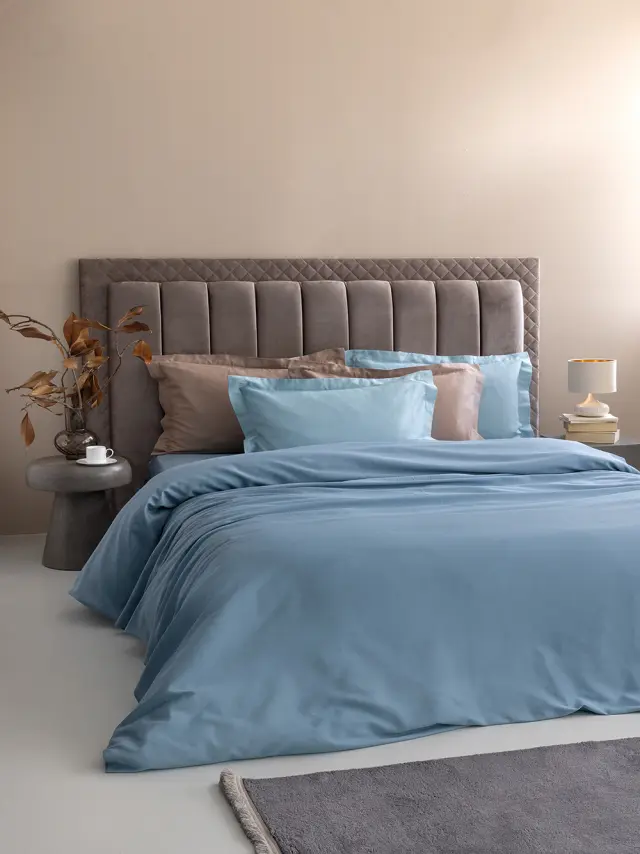 Σετ Σεντόνια 285Χ270 King Size Palamaiki Posh Sateen Χωρίς Λάστιχο100% Βαμβακοσατέν- Denim