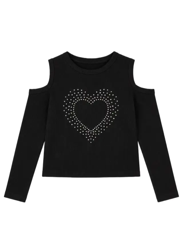 Losan παιδική ριμπ μπλούζα cut out για κορίτσι LOVE L26WG0106-1