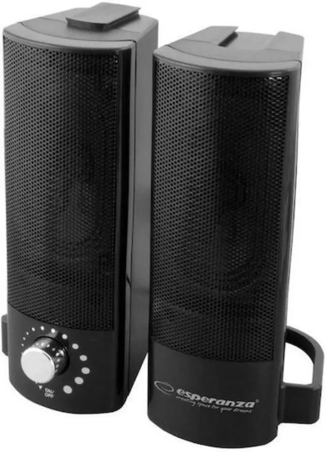 Esperanza Lavani Ηχεία Υπολογιστή 2.0 4W με USB + 3.5mm Jack – Μαύρα 2