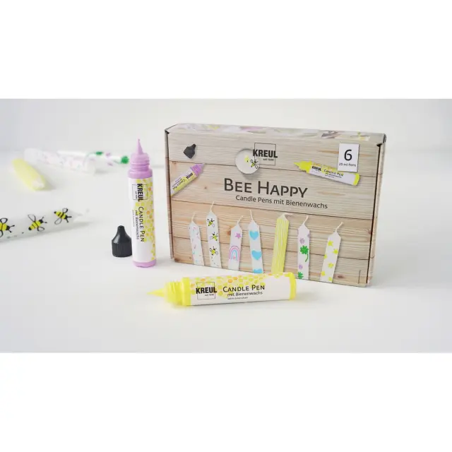 Σετ Bee Happy Χρώματα-Στυλό για Διακόσμηση Κεριών KREUL Candle Pen, 6 τεμ. 2