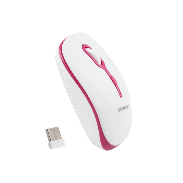 Meetion Ασύρματο Ποντίκι MT-R547 2.4G Άσπρο & Ροζ 17.001.0013 2