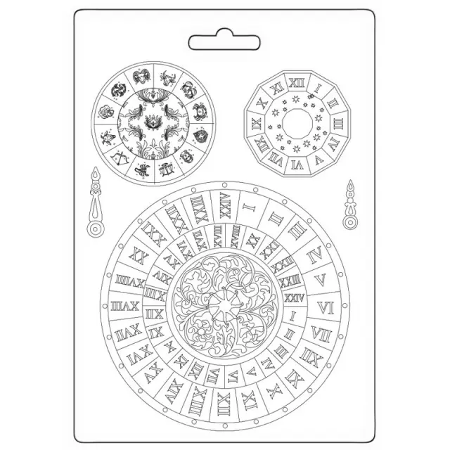 Καλούπι εύκαμπτο A5, 21x14.8cm, Stamperia, Venice City of Art, Clock 3