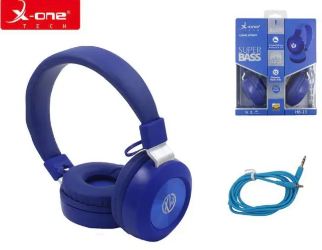 Ενσύρματα Ακουστικά On Ear X-One HB-13 Μπλε 2