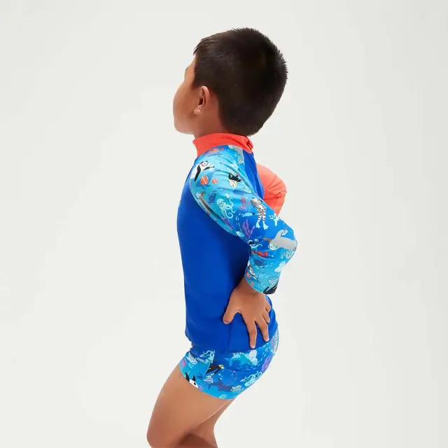 Speedo Boy's Long Sleeve Prented UV Protection Rash Top Μπλε 800323615163 (Speedo) 2