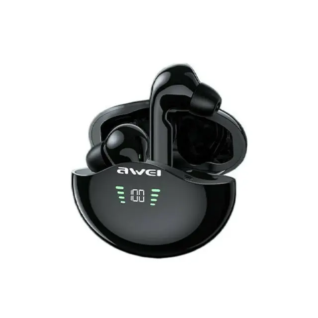 Awei T12P In-ear Bluetooth Handsfree Earphones with Sweat Resistance and Charging Case Black 2