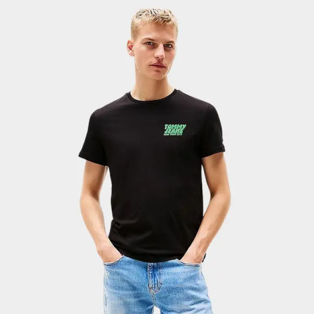 Tommy Hilfiger - Ανδρικό T-shirt με Λογότυπο DM0DM21863-BDS Μαύρο - XL 3