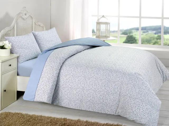 Σετ Σεντόνια 180Χ260 Ημίδιπλα Χωρίς Λάστιχο Cotton Fresh Viopros Νίνα Σιέλ