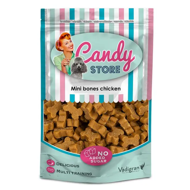 Vadigran Candy Mini Bones Μαλακές Λιχουδιές με Κοτόπουλο για Σκύλους 180gr