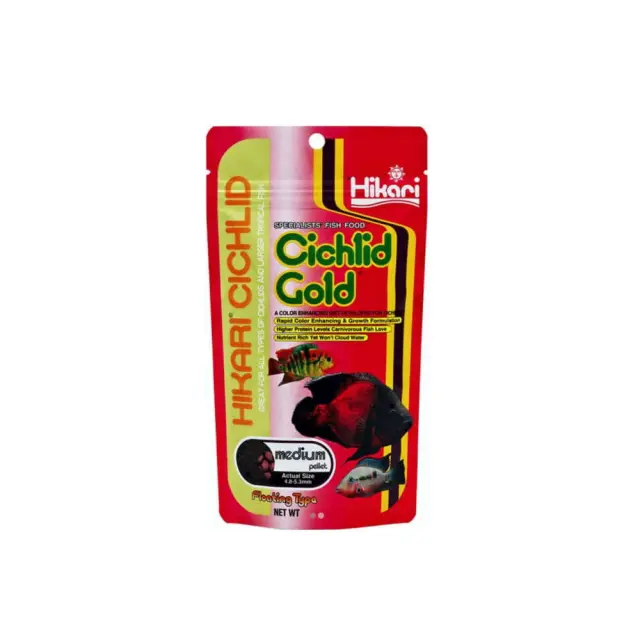 Hikari Cichlid Gold Medium Τροφή για Κιχλίδες & Τροπικά Ψάρια 57gr Μονόχρωμο