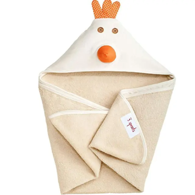 3 Sprouts Πετσετα με κουκουλα- Hooded Towl /Textile and Interior /Cream Chicken