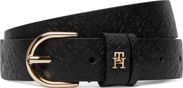 Tommy Hilfiger Γυναικεία Στενή Ζώνη Ess Effortless 2.5 Go Mono Μαύρο 90cm