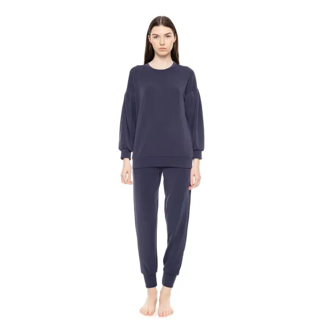 Homewear Soft Stretch Yacht Blue W1641 Pink Label