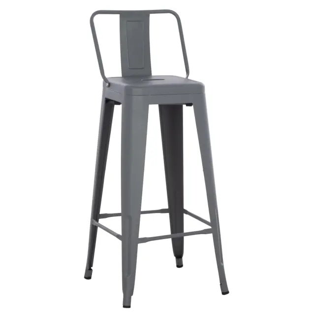 ΣΚΑΜΠΟ BAR ME ΠΛΑΤΗ ΜΕΤΑΛΛΙΚΟ FB98643.50 ΓΚΡΙ 42x42x100Υεκ.