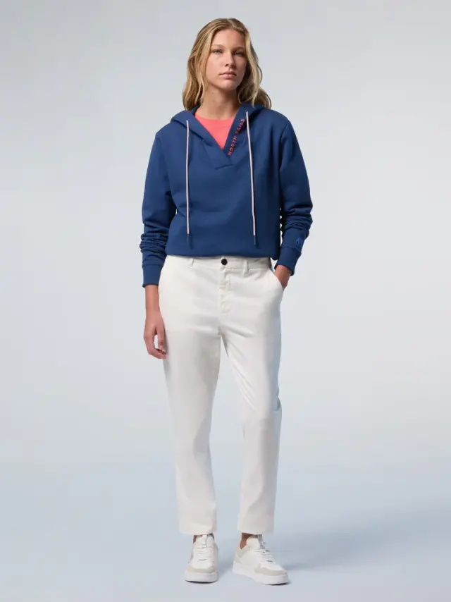 North Sails - Γυναικεία Μπλούζα φούτερ V-neck 091177-000-0787 Μπλε 3