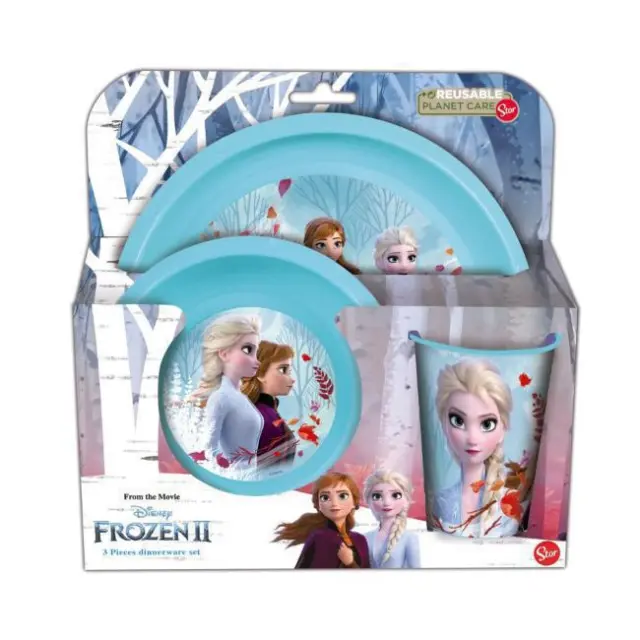 Stor Σετ Φαγητού Frozen Ii Blue Forest από Πλαστικό Μπλε 3τμχ