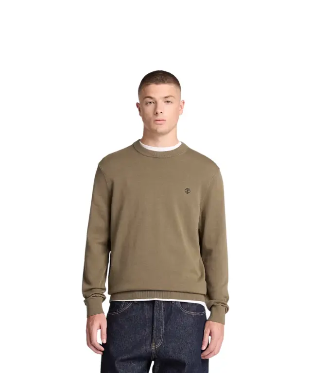 Timberland - Ανδρικό Πλεκτό Πουλόβερ Williams River Cotton Crew Neck TBC0YHAZ-AIE Σκούρο Πράσινο - XL 3