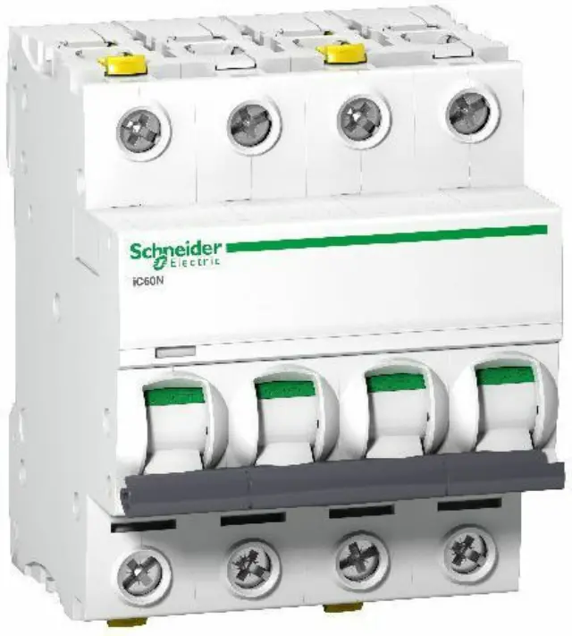 Miniature circuit-breaker, Acti9 iC60N, 4P, 16 A, D curve, 6000 A (IEC 60898-1), 10 kA (IEC 60947-2)