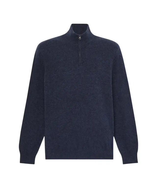 Timberland - Ανδρικό Πουλόβερ Jaffrey Wool Quarter-Zip Jumper TBC0YHA1-475 Μπλε Σκούρο