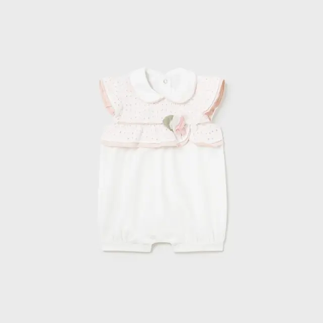 Νεογέννητο 0 έως 18 μηνών Πιτζαμάκι γιακάς Better Cotton λευκό