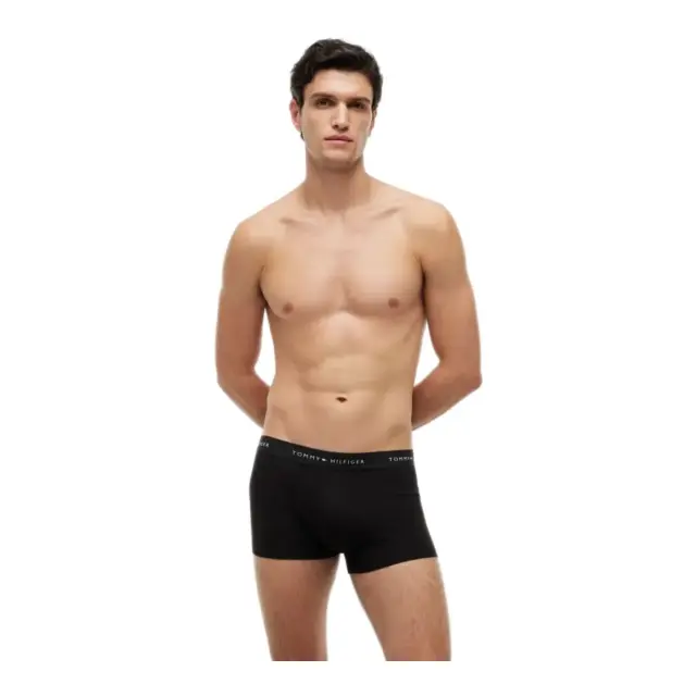 Tommy Hilfiger Ανδρικό Boxer Signature Repeat Logo Waistband - Τριπλό Πακέτο, Χρώμα Grey Heather-Black-White 3