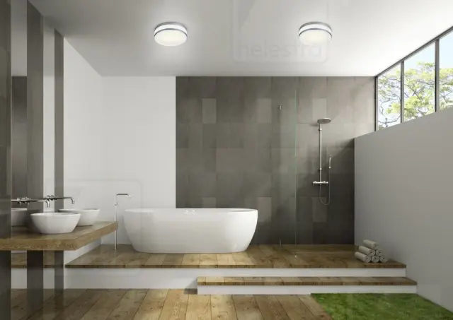 Φωτιστικό Οροφής Μπάνιου ZELO IP44 LED Chrome με Ανιχνευτή Κίνησης Χρώμιο 2