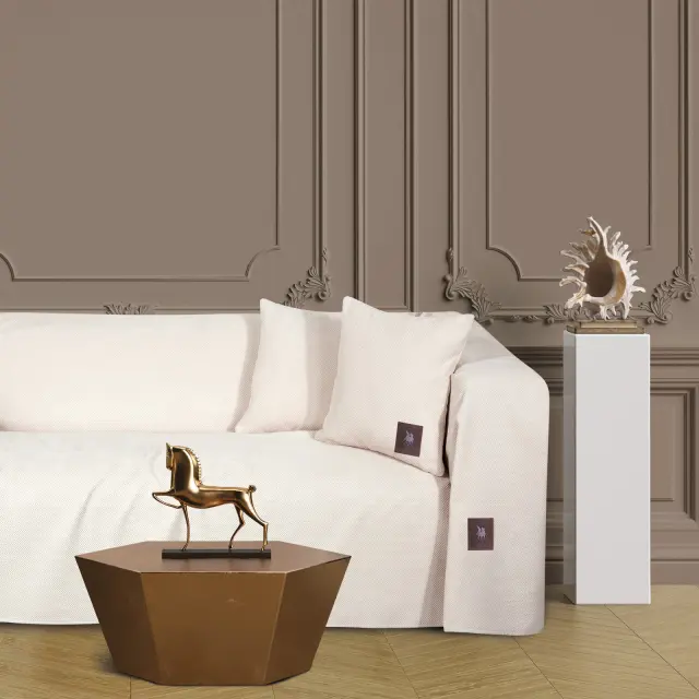Ριχτάρι Διθέσιο 180Χ250 Premium Greenwich Polo Club 3922 Ivory 100% Microchenille