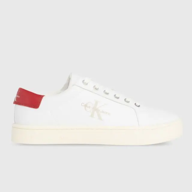 Calvin Klein - Ανδρικά Sneakers Classiccuplowlaceup Lth Ml YM0YM00491-0KV Λευκό - 45