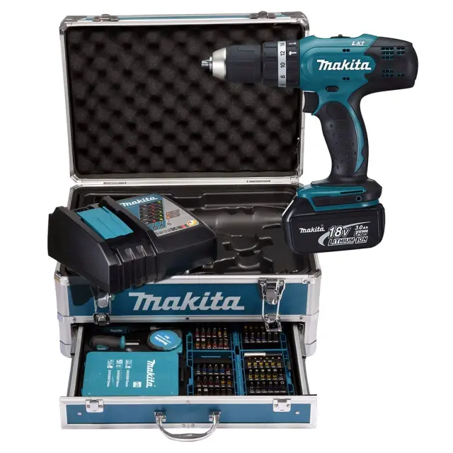 Makita HP001GM201 - Κρουστικό Δραπανοκατσάβιδο Μπαταρίας 40V, BL, 2 Ταχυτήτων με 2 Μπαταρίες 4Ah (2x4Ah) + Φορτιστή + Βαλίτσα Makpac