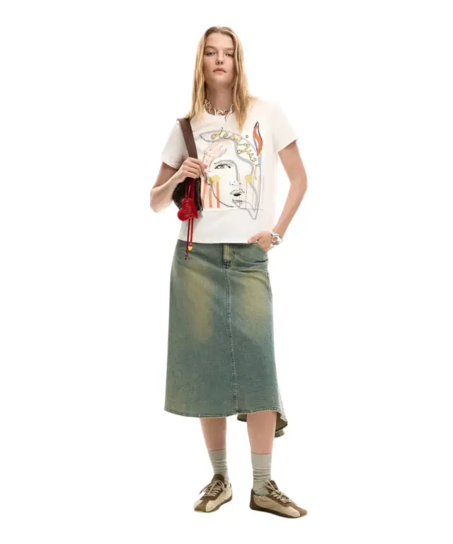 Desigual - Γυναικεία Κοντομάνικη Μπλούζα Vilma 26SWTK51-1000 Λευκό 3