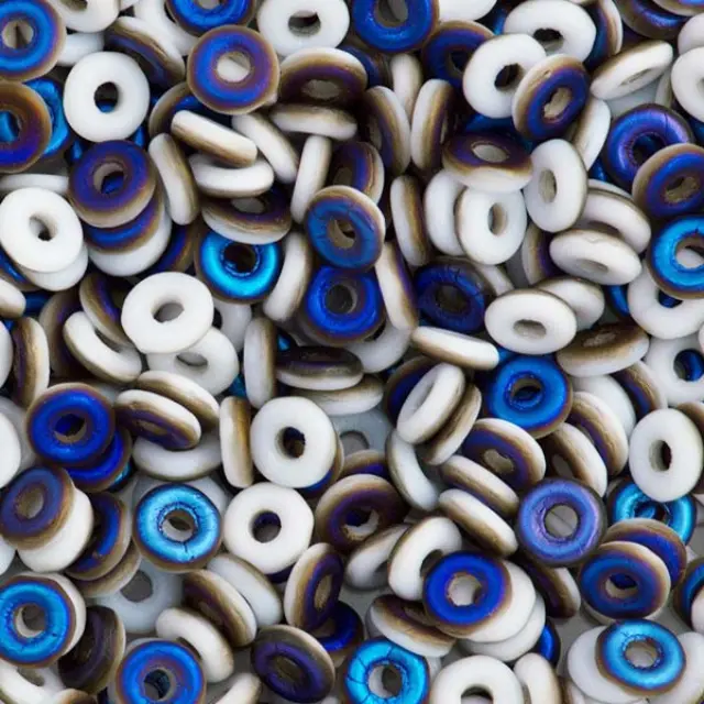 Χάντρα Czech O Beads 3.8mm - Chalk White Azuro Matte ~7gr