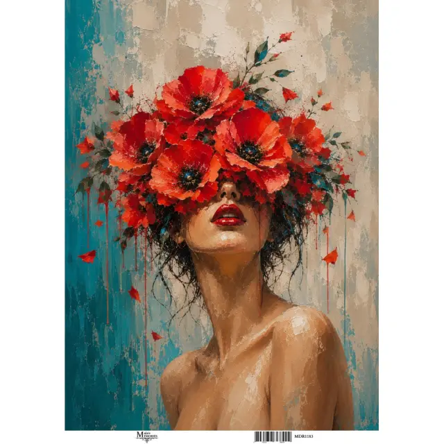 Ριζόχαρτο Maja's Memories, 30x42cm, Κόκκινες παπαρούνες, MDR1183