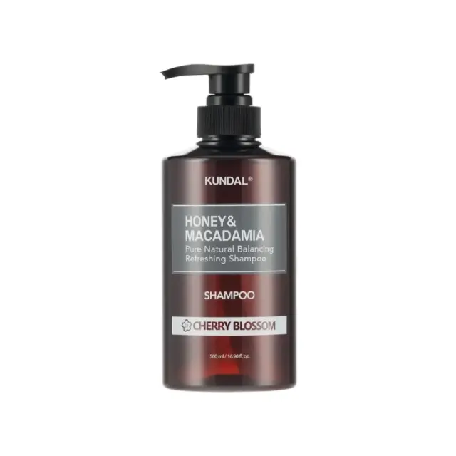 KUNDAL Honey & Macadamia Natural Shampoo Cherry Blossom Σαμπουάν Ενυδάτωσης & Λάμψης με Άνθος κερασιάς , 500 ml