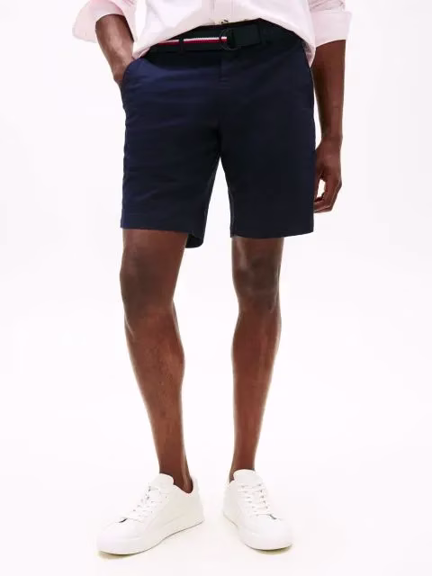 TOMMY HILFIGER Μπλε Σκούρα Βερμούδα με Ζώνη Μπλε Σκούρο