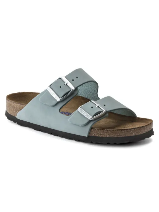Birkenstock Πέδιλα Unisex δέρμα Nubuck Μπλέ BIR/ARIZONA SOFT 1021446 F/AQUA 2