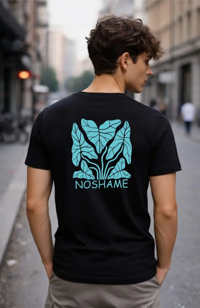 T-shirt Noshame® Μαύρο με τύπωμα - 142695 - XXL