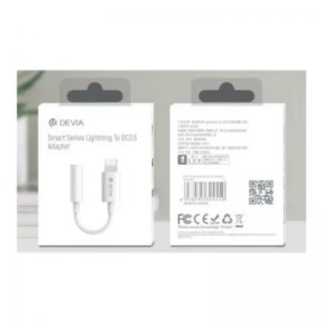 Αντάπτορας Devia EC090 Lightning Αρσενικό σε 3.5mm Θηλυκό για Μουσική Smart 0.15m Λευκό N59031 3