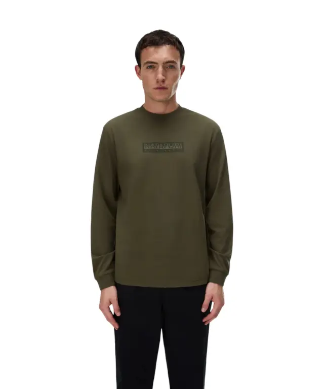 Napapijri - Ανδρικό T-Shirt S-Box Logo NP0A8BC5-G1F Λαδί - M 2