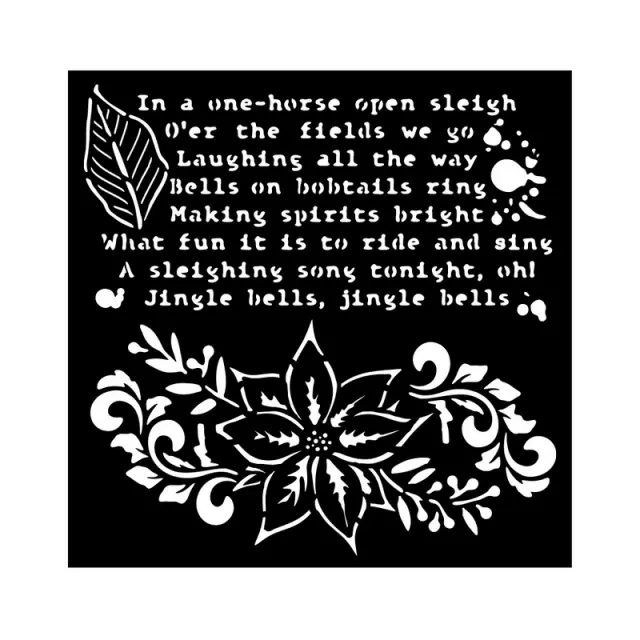 Thick Stencil 18x18cm, Stamperia, The Nutcracker, Poinsettia